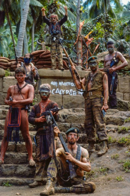Dennis Hopper and Kurtz's group on the set of Apocalypse Now, 1976