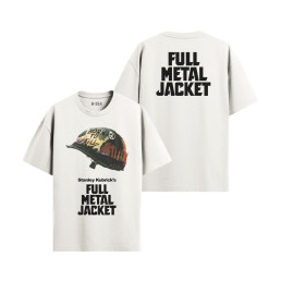Full Metal Jacket T-shirt featuring a Born to Kill military helmet graphic and Stanley Kubrick film title