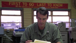 John Terry as Lieutenant Lockhart in the Sea Tiger press office in Full Metal Jacket (1987)