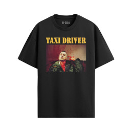 Black Taxi Driver T-shirt featuring Travis Bickle with a gun to his head